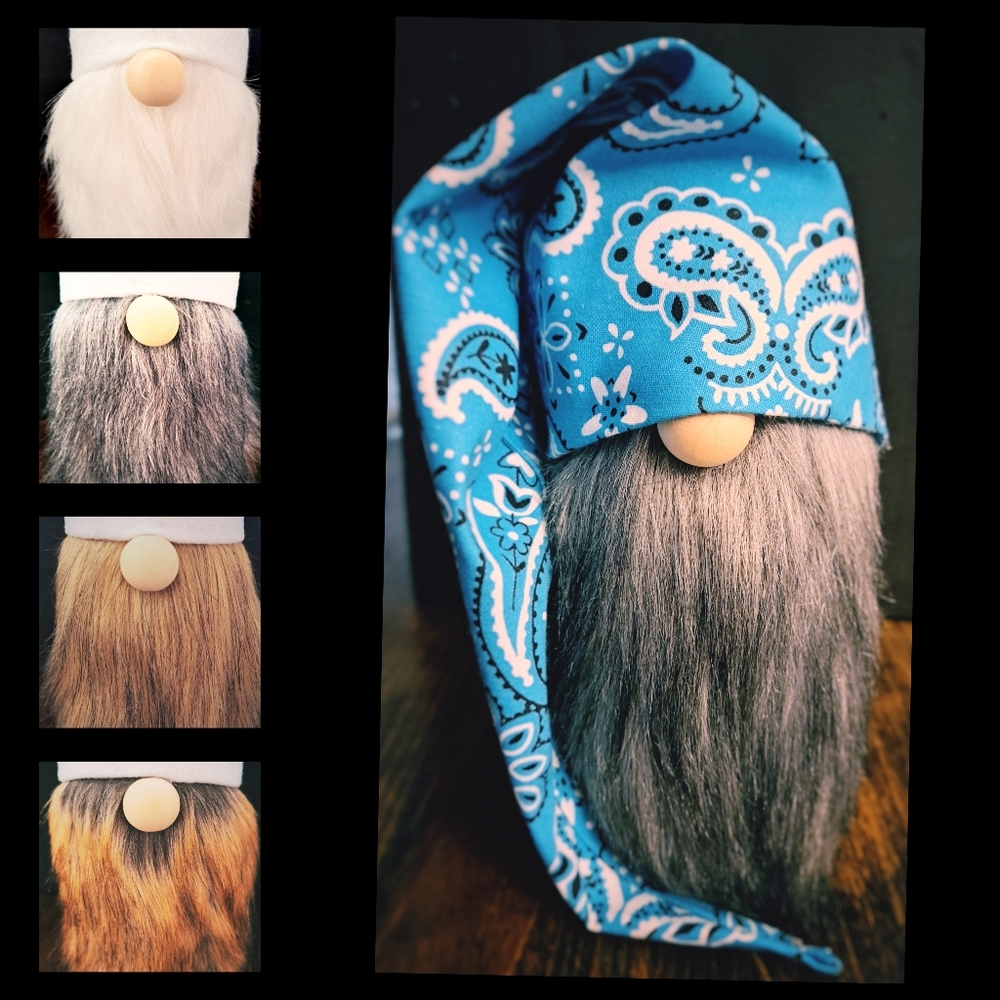 Biker Gnome Hat with Choice of Bearded Gnome Body | Changeable Gnome
